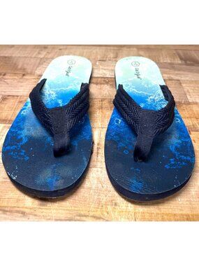 Cat & Jack Blue Gradient Flip-FlopsWomen Size (6) With Black Straps Pre-Owned